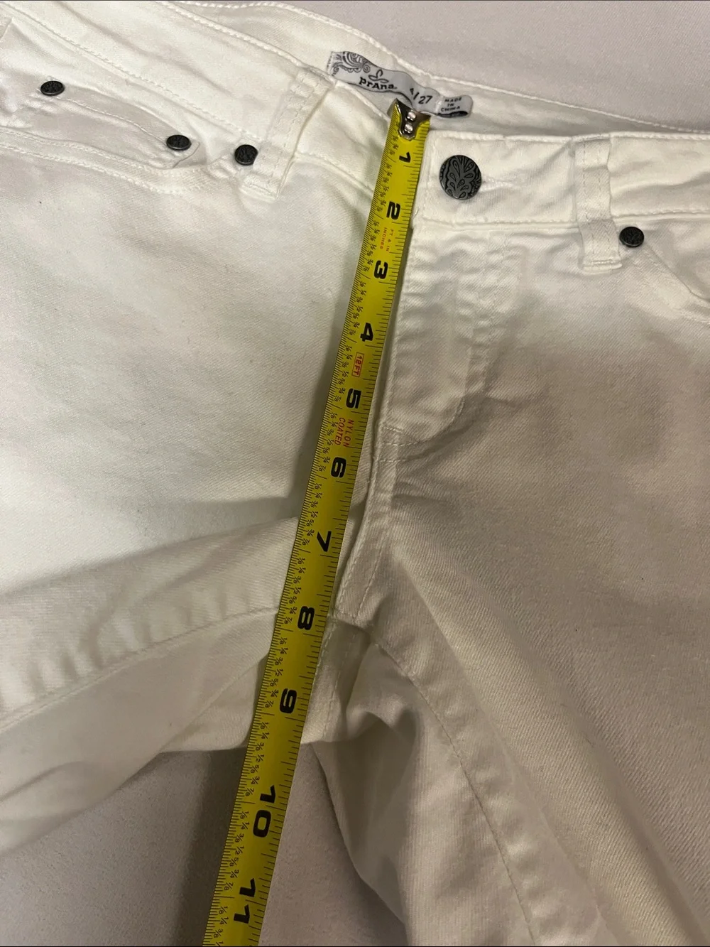 prAna White Ankle Skinny Jeans Women’s Size 4 27 Organic Cotton Stretch Denim